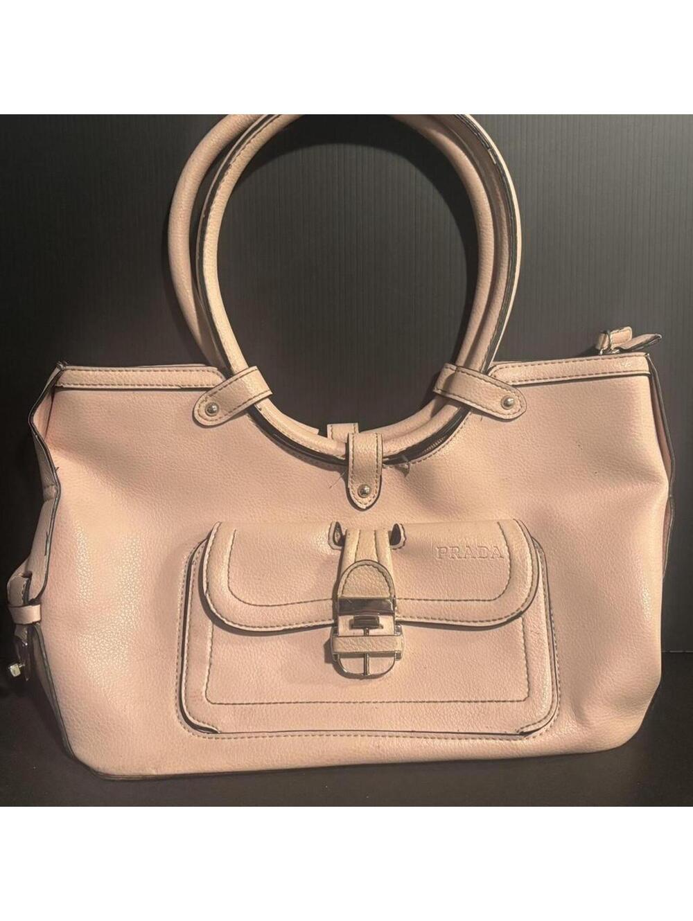 Leather Shoulder Bag Blush Pink Textured Everyday Handbag